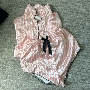 Pin Stripped Pink Pajama Set